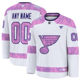 St. Louis Blues Dresy Personalizované Fanatics Hockey Fights Cancer Practice 2024-25 Bílý - Pánské